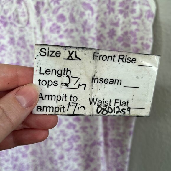 Vintage Y2K American Eagle Purple Floral Babydoll Lace Trim Tank Top XL - Picture 10 of 11